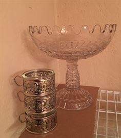 pedestal bowl and dessert cups in SP holders
