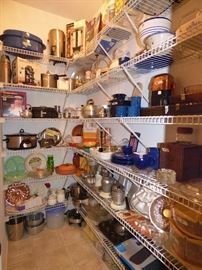 Pantry filled with vintage & retro kitchen items, appliances, etc