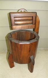 CUTE old-timey wringer washer wooden plant stand