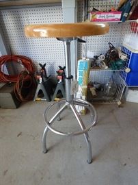 Chrome & wood shop stool