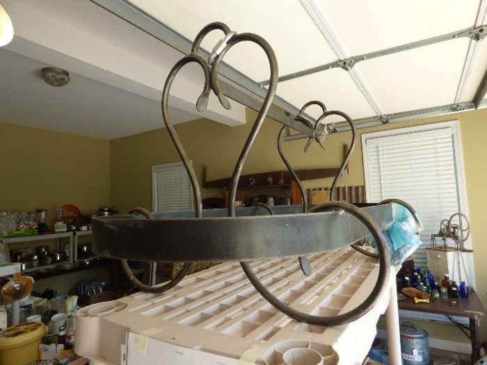 Wrought Iron pot hanger with hooks