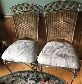 4 Upholstered/Wicker Chairs