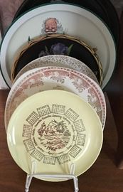 Old Calendar Plates and Old Serving Trays