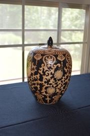 Accent Oriental Ginger Jar Black and Gold