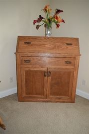 Hand Made Oak Desk 45" Wide X 19" Deep X 49" Tall