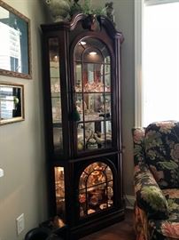 Cherry Corner Curio Cabinet