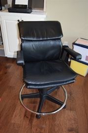 Leather Office Task Chair on Casters