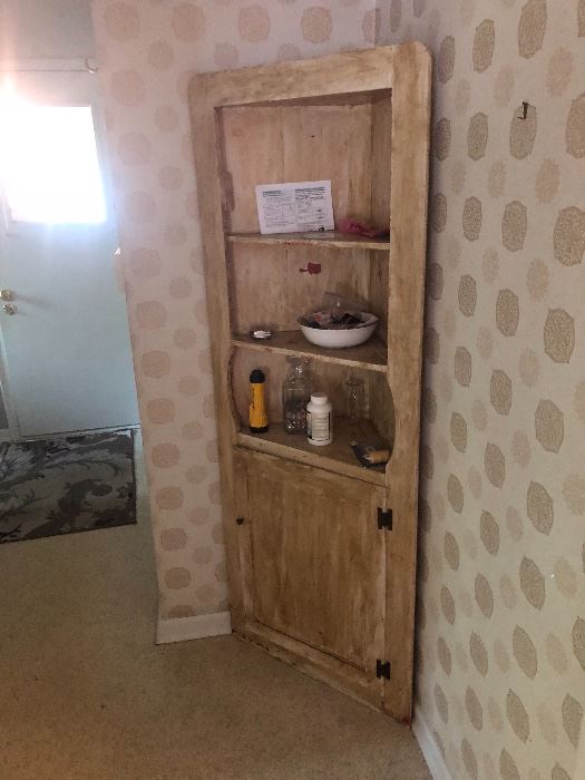 REALLY NEAT SHABBY CHIC CORNER CUPBOARD