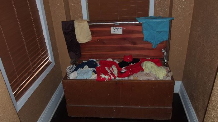 Cedar Chest full of vintage baby clothes