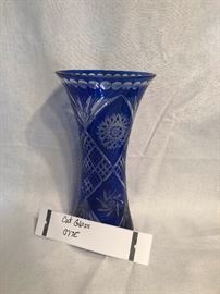 Blue Cut to clear vase