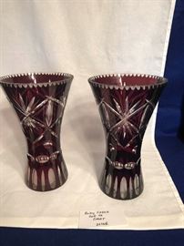 Red cut to clear Vase