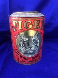 Large Tiger Chewing tobacco tin no lid