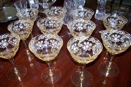 Pale yellow etched crystal