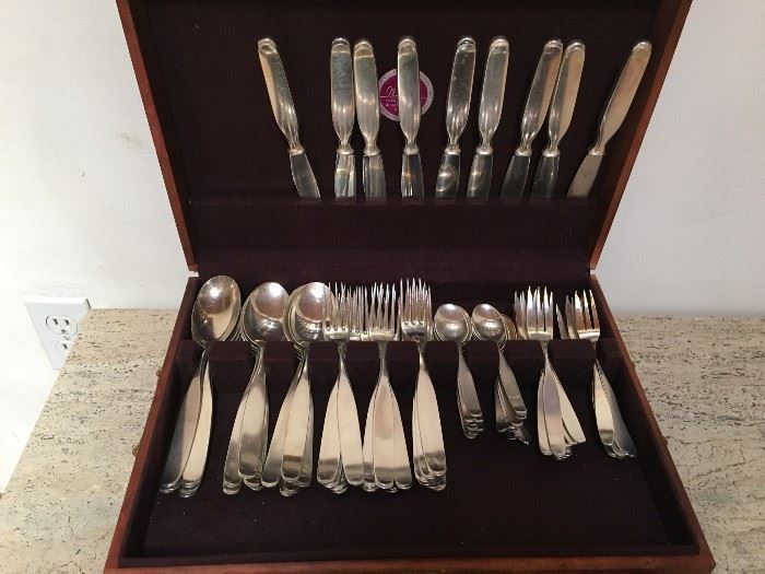 Wilkens Germany 'Constanze' vintage 800 silver flatware with chest