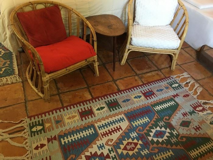 Vintage bamboo barrel chairs