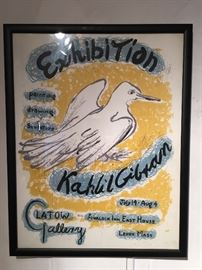 Vintage Kahlil Gibran  art exhibition poster