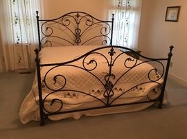 Gorgeous King Size bed Wrought Iron - complete with mattress and Boxspring