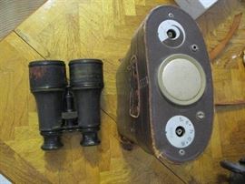 FRENCH BINOCULARS, TRANSISTOR RADIO