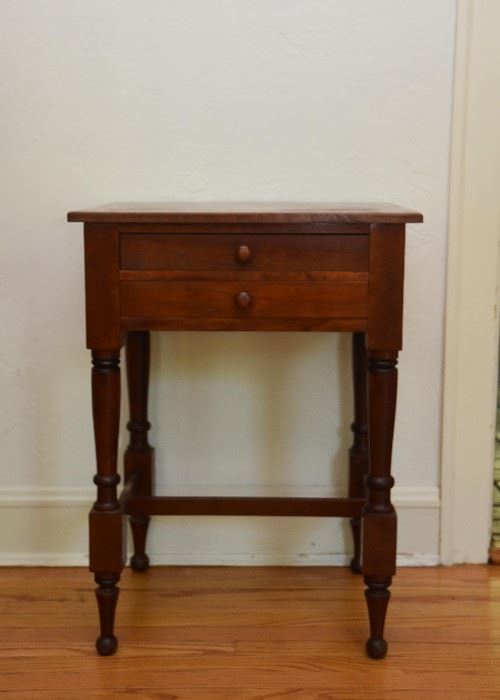 BUY IT NOW!  $75 - Antique Cherry Table with 2 Drawers (approx. 21.75" L x 17.25" W x 30" H)