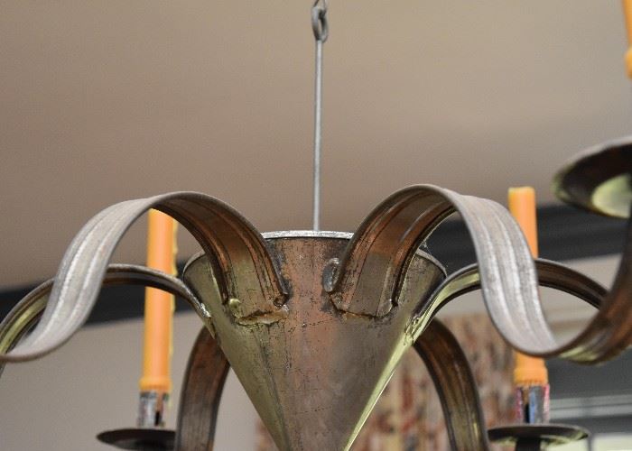 BUY IT NOW! $300 - Antique Primitive Tin Six-Light Candle Chandelier