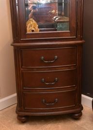 BUY IT NOW! $400 - Traditional Display Cabinet with Glass Shelves & Drawers (approx. 24" L x 16" W x 64" H)