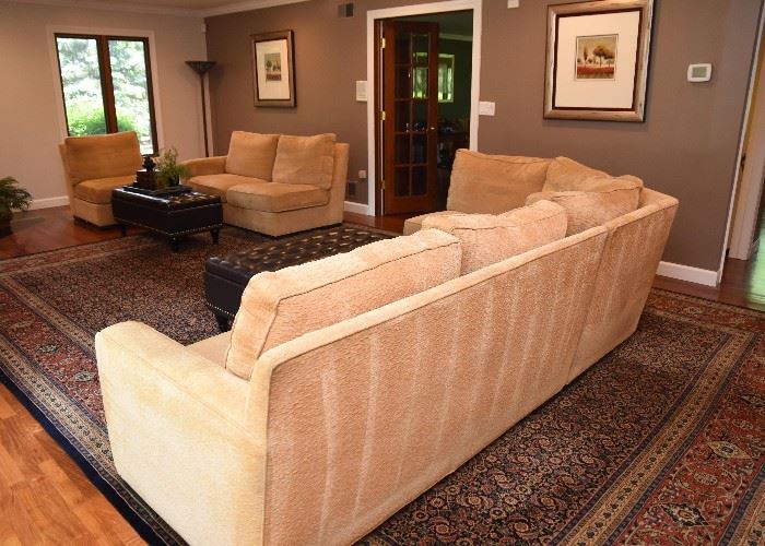 BUY IT NOW! $2,500 - Sofa Sectional - 4 Pieces + extra fabric (approx. 36" Deep x 32" H at the back)