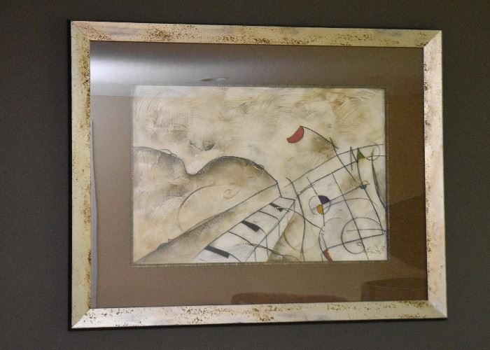 Framed Contemporary Abstract Artwork, Signed by Artist