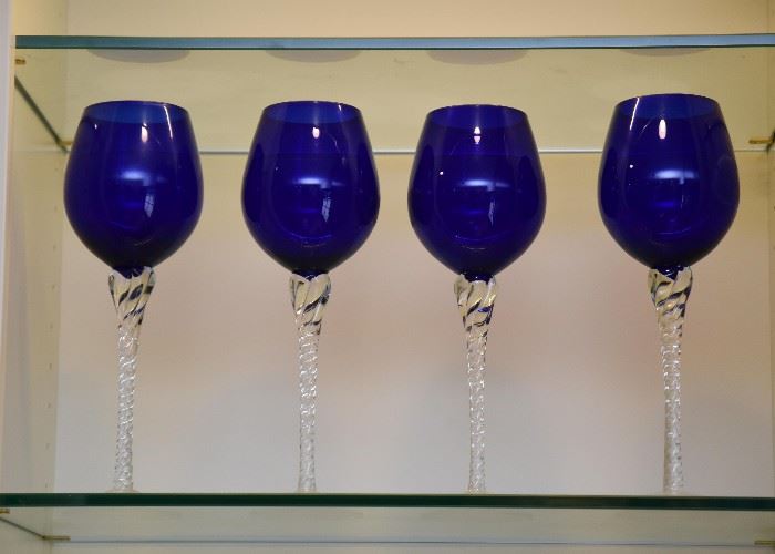 Cobalt Blue Wine Glasses / Stemware