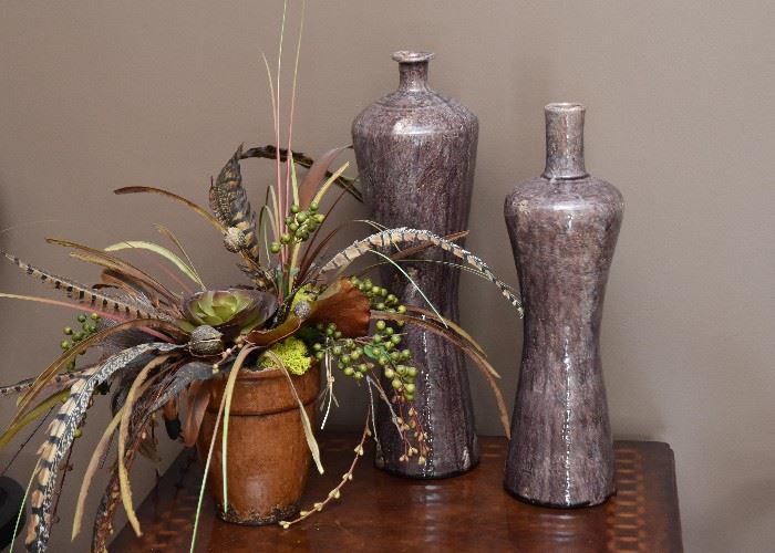 Decorative Artificial Plant, Contemporary Pottery Vases