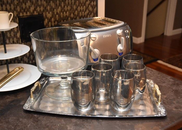Trifle bowl, Glassware, Serving Tray