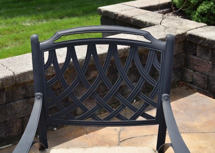 BUY IT NOW! $200 - Pair of Iron Patio Chairs with Ottomans