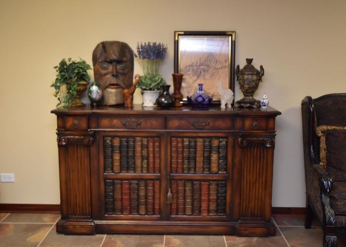 BUY IT NOW! $300 - Credenza / Sideboard with Faux Book Front (approx. 66" L x 18.5" W x 38.75" H)