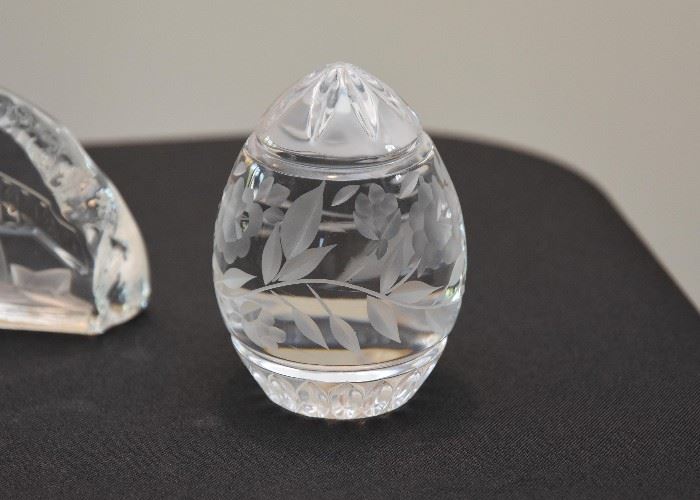 Etched Glass Paperweight