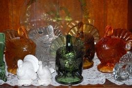 Collection of glass turkeys