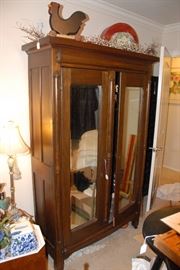 Armoire in Walnut, Circa 1870s to 1890s. One of two.