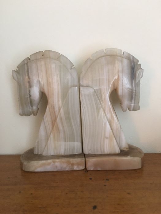 Marble Stallion Bookends