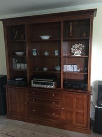 Beautiful Book Shelves/Cabinets.  Has lighting at top of bookshelves.  This is also a Stanley Office Set-$500