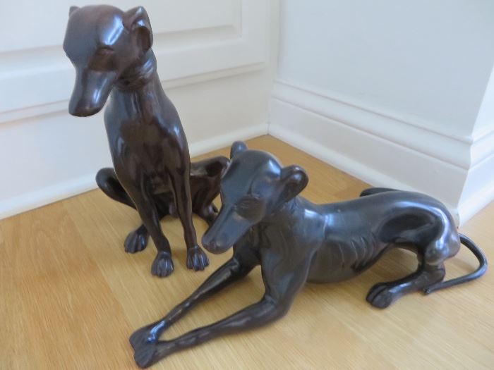 BRONZE WHIPPETS (pair)
ONE SITTING AND ONE STANDING
