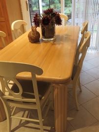 OAK HARVEST TABLE WITH REED COLUMN LEGS
