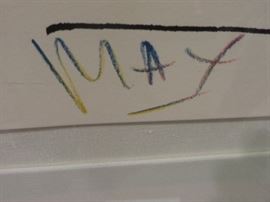 "THE RED VASE"  circa 1982
PETER MAX
(signature)