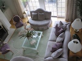 CUSTOM PASTEL CELERY & LILAC TEXTURED RUG
