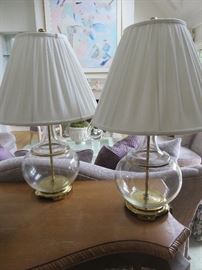 GLASS & BRASS TABLE LAMPS
