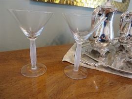 LALIQUE DIAMOND MARTINI GLASSES
