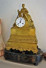 Antique brass clock