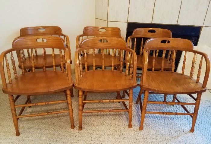 Six matching chairs by S. Bent & Brothers, Mass.