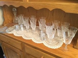 . Crystal Stemware, Decanter, Tray, S & P Shaker http://www.ctonlineauctions.com/detail.asp?id=730624