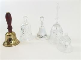 Collection of Hand Bells, Including Waterford             http://www.ctonlineauctions.com/detail.asp?id=730711