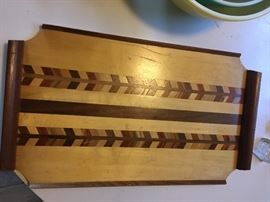 Inlay wood serving tray