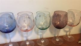 Wonderful colored wine glasses