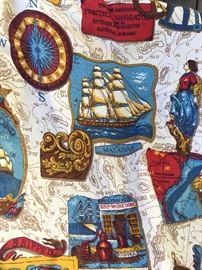 Pair of vintage nautical twin bed covers.